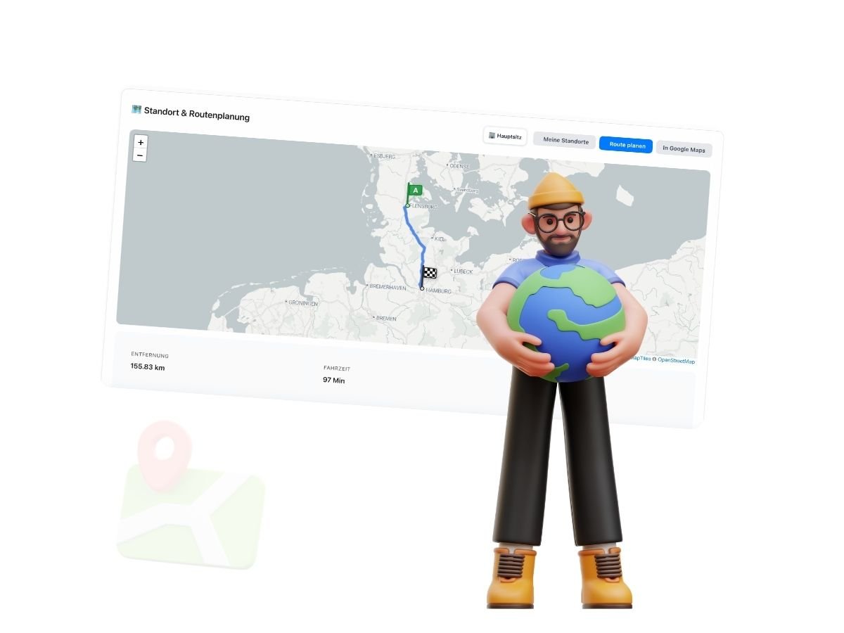 Routenplanung und Außendienst-Koordination